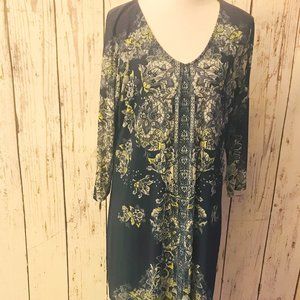 Nurture - XL - Navy floral A-line dress